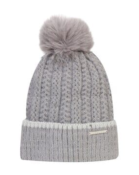 bonjour Women Woolen Beanie with Pom-Pom -picture-43