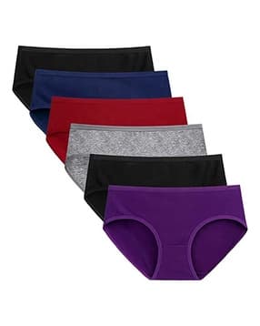 gialon Women Pack Of 6 High-Rise Cotton Briefs-picture-10