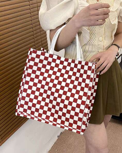 Lulu & Sky Women Checked Tote Bag