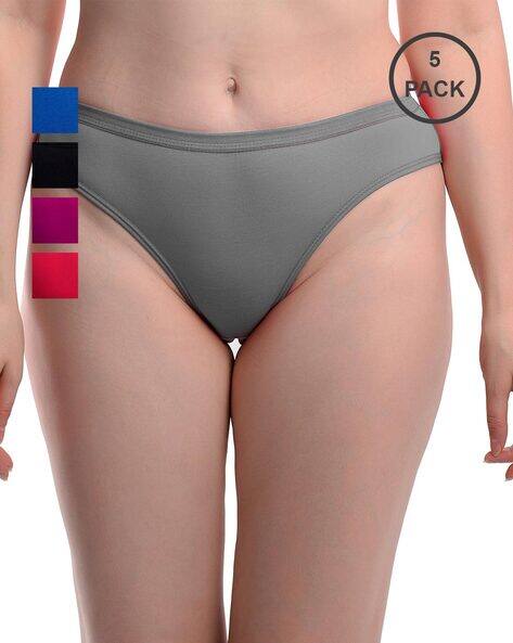 Gialon Women Pack Of 5 High-Rise Cotton Briefs