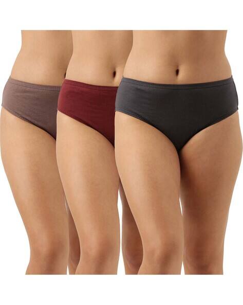 Gialon Women Pack Of 3 High-Rise Cotton Briefs