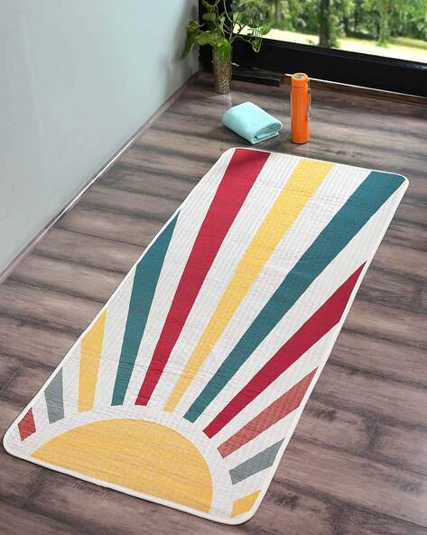 Saral Home Striped Antiskid Yoga Mat 6' x 3'