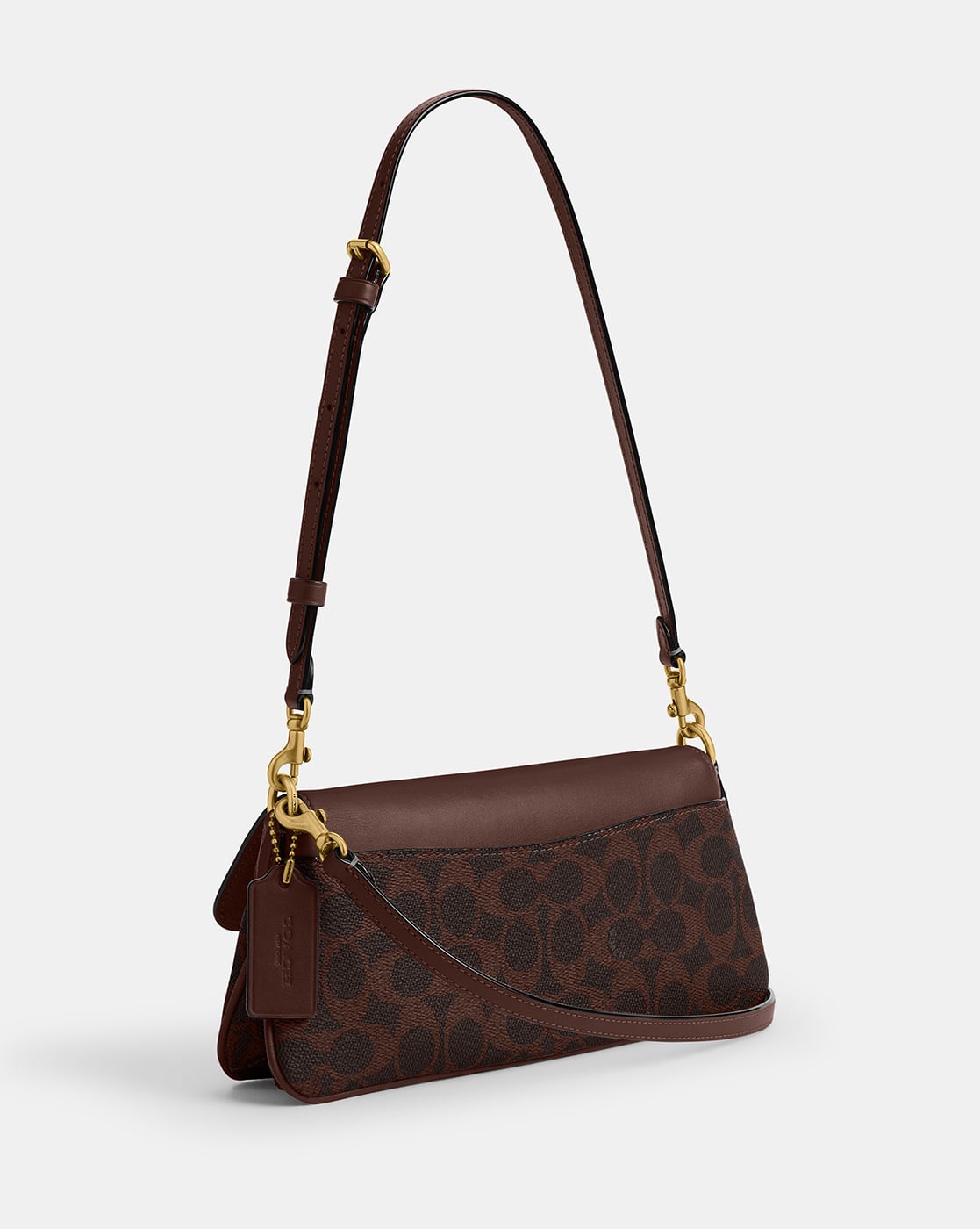 Buy Coach Signature Jet Canvas Coated Shoulder Bag | Brown Color