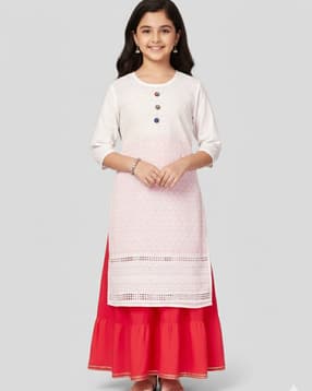 aarika girls ethnic Women Embroidery Straight Kurta-picture-12