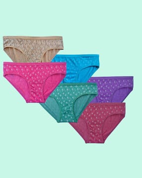 Women Pack of 3 Printed Mid-Rise Briefs with Elasticated Waist -image-34
