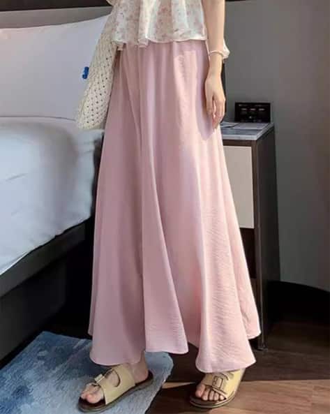 Women A-Line Skirt with Elasticated Waist