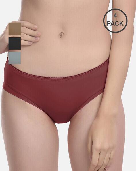 SAMVAR Women Pack of 4 High-Rise Seamless Briefs