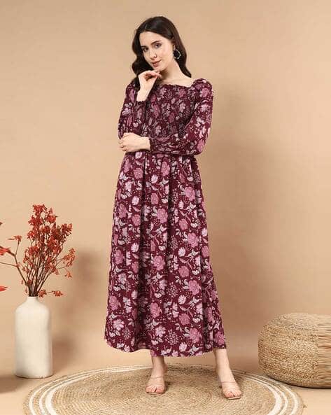 Revangi Women Floral Print Fit & Flare Dress
