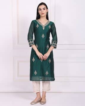 Women Embroidered Straight Kurta-picture-11
