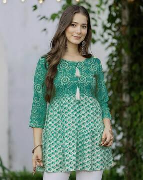 nyrika Women Printed Round-Neck A-Line Kurti -picture-18