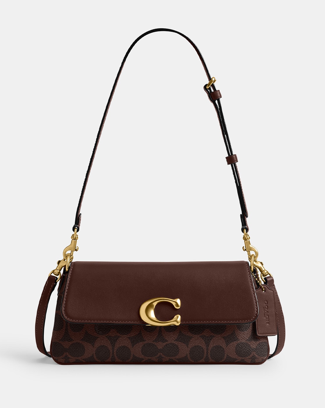 Buy Coach Signature Jet Canvas Coated Shoulder Bag | Brown Color