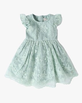 Girls Embroidered Fit & Flare Dress