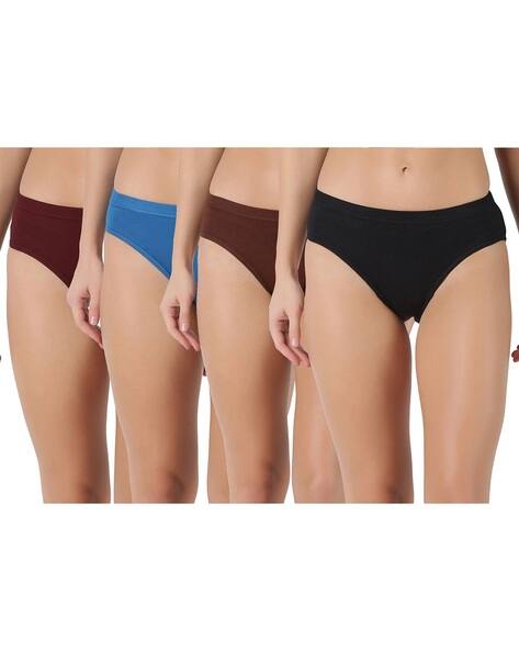 Fashion Comfortz Women Pack of 4 Briefs with Elasticated Waist