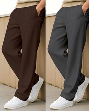 buda jeans co Men Pack Of 2 Relaxed Fit Mid-Rise Trousers-picture-50
