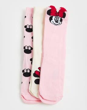 max Girls Minnie Mouse Crew Length Socks-picture-23