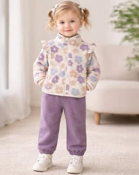 Girls Floral Print Tracksuit Set-image-49