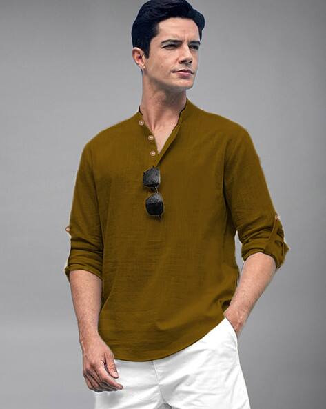 Yugnik Men Slim Fit Cotton Short Kurta