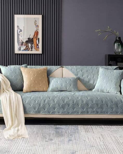 Cortina Eyelet Curtain Anti-Slip 2-Seater Sofa Cover Set