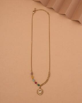 palmonas Women Gold Sunburst Pendant Necklace-picture-14