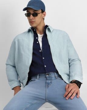 snitch Men Striped Relaxed Fit Zip-Front Jacket-picture-13