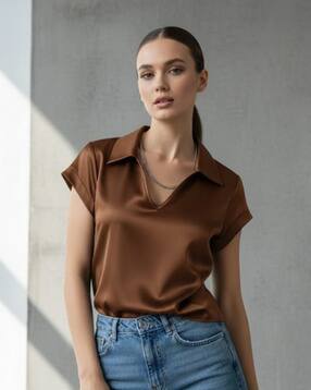buda jeans co Women Loose Fit Polo T-Shirt-picture-38