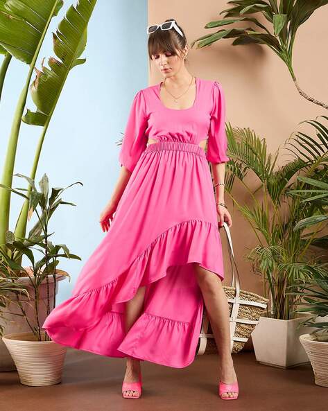 Sassafras Women Scoop-Neck A-Line Midi Dress