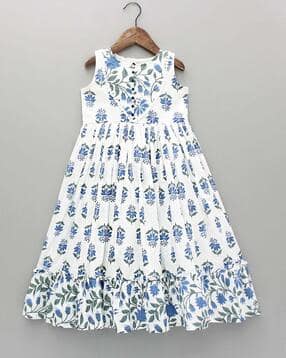 Girls Floral Fit and Flare Dress-image-37