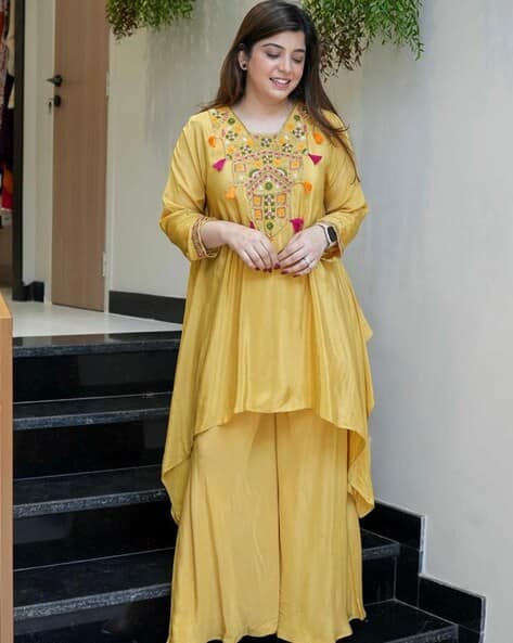 Embroidery A-line Kurta Set
