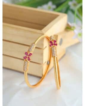 zeraki jewels Set of 2 Women Gold Plated Bangles -picture-22