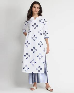 hivora Women Block Print Straight Kurta Set-picture-10