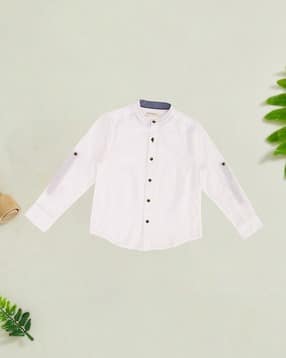 pantaloons junior Boys Regular Fit Mandarin-Collar Shirt-picture-52