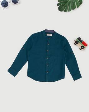 pantaloons junior Boys Regular Fit Mandarin-Collar Shirt-picture-52