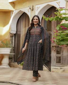 berrylicious Women Floral Printed A-Line Kurta Suit Set -picture-24