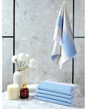 saral home Set of 4 Cotton Hand Towels 28" x 18" -picture-36