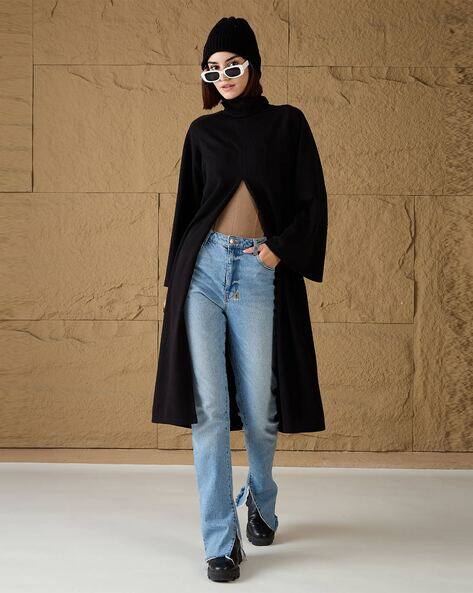 Sassafras Women Turtle-Neck Cape Cardigan