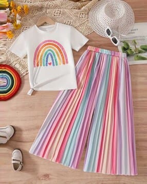 Girl Printed Pants & Top Set