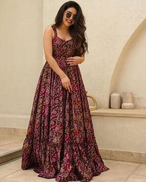 indie picks Women Floral Print Gown Dress-picture-10