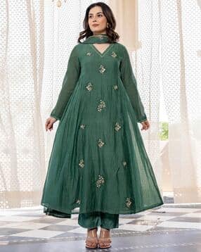 svaraa Women Embroidered 3-Piece Anarkali Kurta Set-picture-29