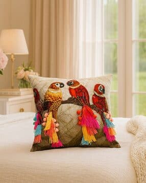 Printed Cushion Cover with Tassels