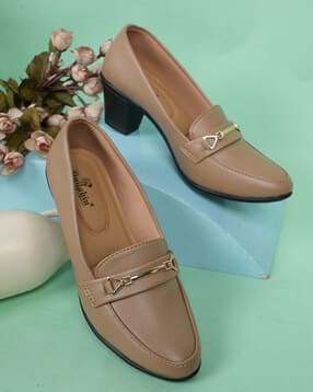 Women Round-Toe Slip-On Heeled Pumps-image-48