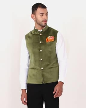 manq Men Slim Fit Nehru Jacket-picture-11