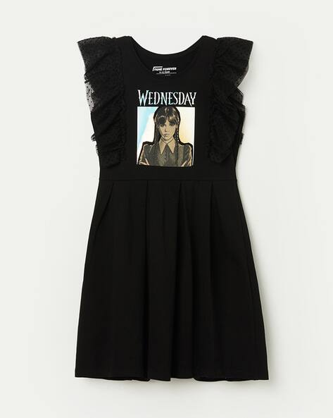 Fame forever by lifestyle Girls Printed Wednesday Cotton Dress