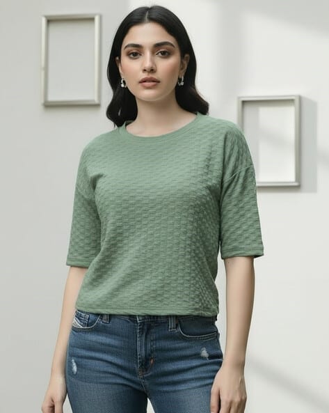 Zilcon Women Patterned Loose Fit Top
