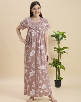 nightspree Women Floral Print Square-Neck Nighti-picture-39
