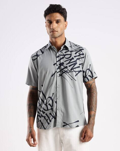Blue Squad X AG Men Printed Tailored Fit Shirt