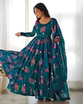 raiyani enterprise x ag Women Floral Print Anarkali Kurta with Dupatta-picture-37