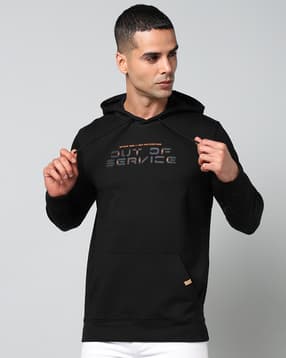 spykar Men Typographic Print Regular Fit Hoodie-picture-34