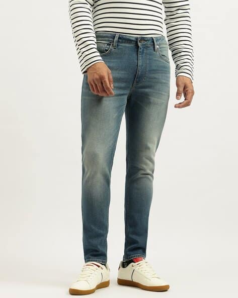 UNITED COLORS OF BENETTON Men Mid-Wash Low-Crotch Straight Jeans
