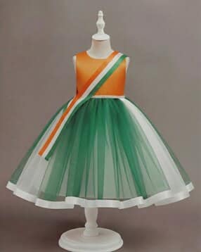 tior Girls Colourblock Round-Neck A-Line Dress-picture-36