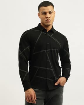 united colors of benetton Men Geometric Print Slim Fit Shirt-picture-14